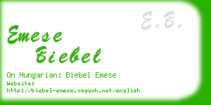 emese biebel business card